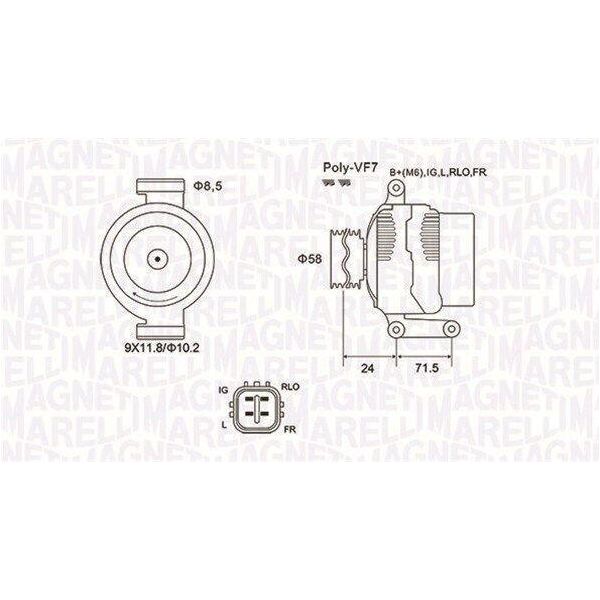 Magneti Marelli 063731965010 - Alternatore Per Avensis (T27), Corolla Verso (E12), Verso (R2), Avensis (T25)-image