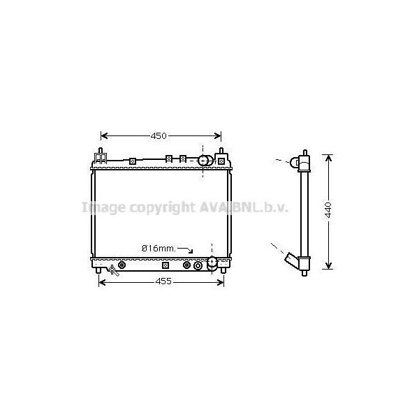 Prasco TO2259 - Oe 1640021070 Radiatore, Raffreddamento Motore Per Yaris Verso (P2)-image
