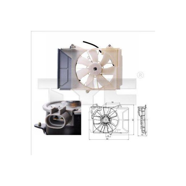 Tyc 836-0015 - Ventola Radiatore Oe 06711 0J010 Per Yaris (P1), Yaris Verso (P2)-image