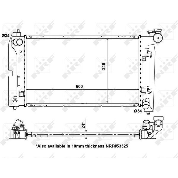 Nrf 56150 - Oe 1640021150 Radiatore, Raffreddamento Motore Per Corolla (E12), Corolla Verso (E12)-image
