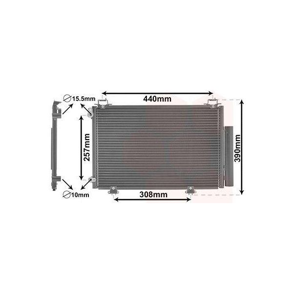 Van Wezel 53005267 Condensatore Climatizzatore Condensatore Climatizzatore Per Toyota Yaris Hatchback (P1) + Essiccatore-image