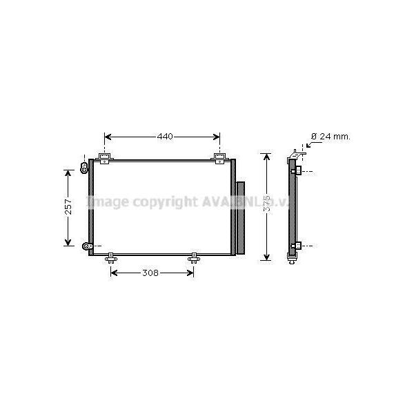 Prasco TO5267D - Oe 884500D020 Condensatore Aria Condizionata Con Essiccatore Per Yaris (P1), Yaris Verso (P2)-image