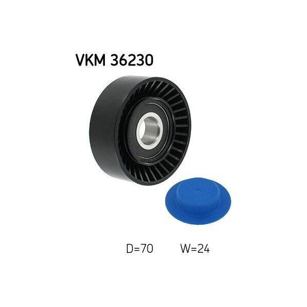 Skf Vkm 36230 - Puleggia Folle Oe 30637071, Cinghia A V Per S60 I (384), S80 I (184), V70 Ii (285), XC70 (295), XC90 I (275)-image