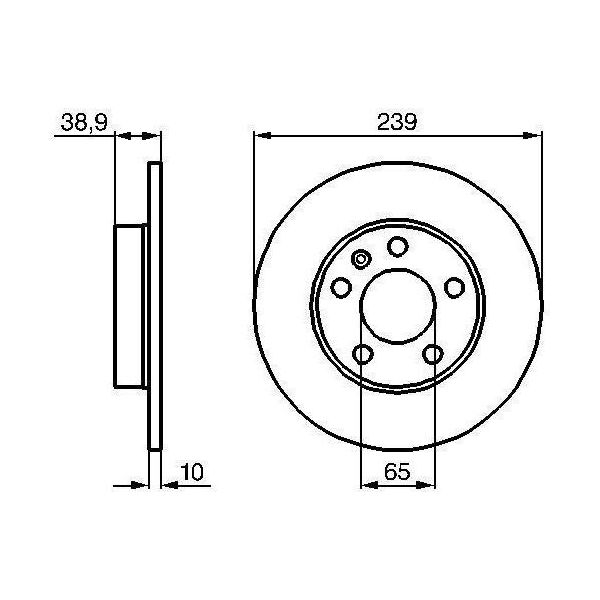 Bosch 0 986 478 894 - Disco Freno Oe 1H0 615 601 Per Golf Iii (1H), Passat (35I)-image