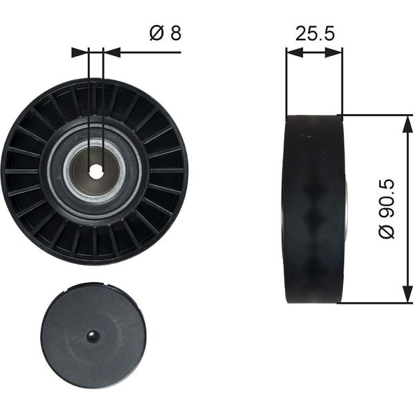 Gates T36005 - Puleggia Folle Oe 037145276, Cinghia A V Per T4-image