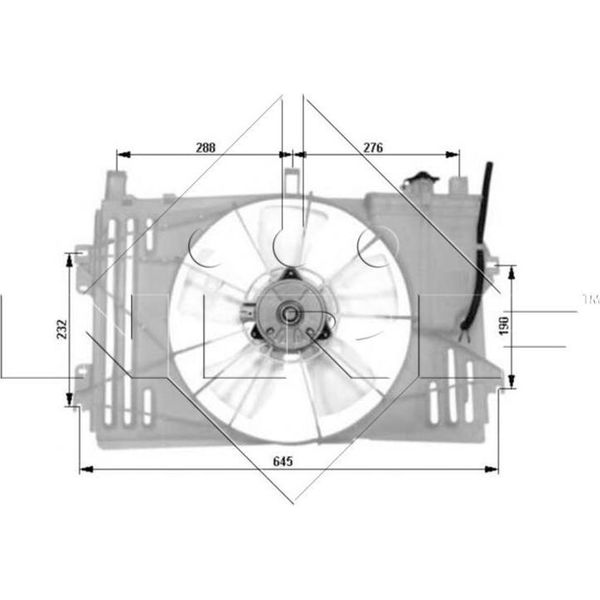 Nrf 47053 - Ventola Radiatore Oe 163610D080 Per Corolla (E12), Corolla Verso (E12)-image