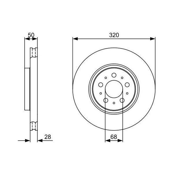 Bosch 0 986 479 321 - Oe 9475266 Disco Freno Per S60 I (384), V70 Ii (285), XC70 (295), S80 I (184)-image
