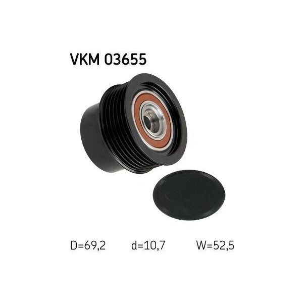 Skf Vkm 03655 - Puleggia Alternatore Di Primo Equipaggiamento 6G9N 6A312 Af Per S80 Ii (124), V60 I (155, 157), V70 Iii (135), XC60 (156), S60 Ii (134), XC70 Ii (136), XC90 I (275)-image