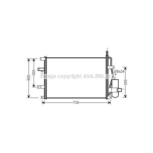 Prasco VO5107D - Oe 30676602 Condensatore Aria Condizionata Con Essiccatore Per S80 I (184), V70 Ii (285), XC70 (295), XC90 I (275), S60 I (384)-image