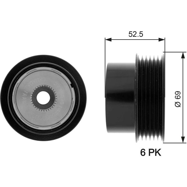 Gates OAP7101 - Puleggia Alternatore Oe 6G9N 6A312 Ae Per S60 Ii (134), S80 Ii (124), V60 I (155, 157), V70 Iii (135), XC60 (156), XC70 Ii (136), XC90 I (275)-image