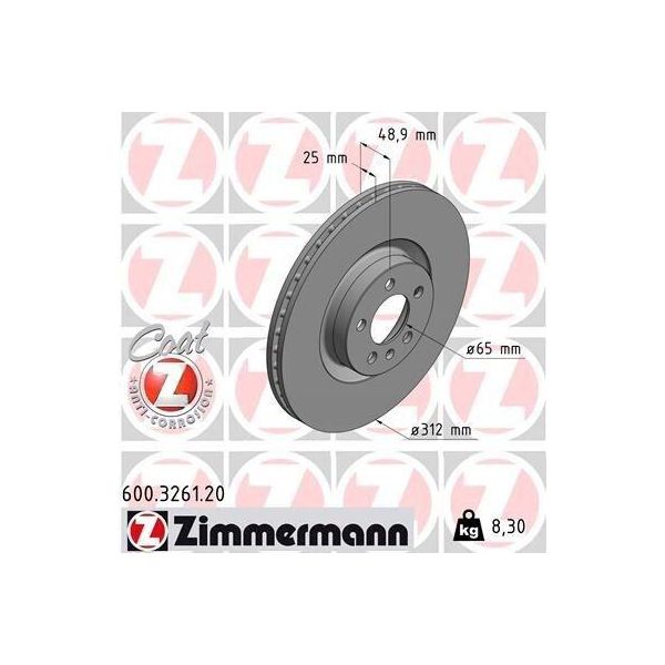 Zimmermann 600.3261.20 - Disco Freno Per Polo (AE1, AW1, BZ1)-image