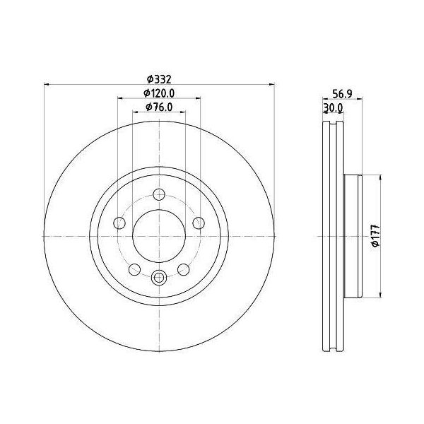Hella 8DD 355 132-561 - Oe 2H6615301 Disco Freno Per Amarok-image