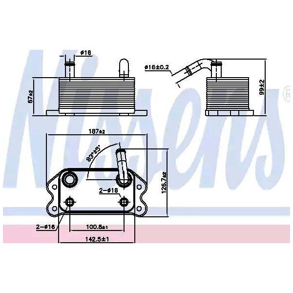 Nissens 90779 - Radiatore Olio Oe 30774663 Per S60 I (384), S80 I (184), V70 Ii (285), XC70 (295), XC90 I (275)-image