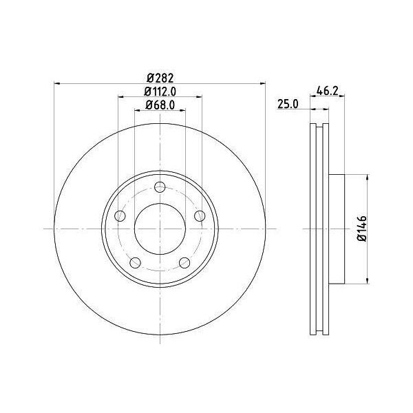 Hella 8DD 355 105-551 - Oe 8E0615301A Disco Freno Per Passat (3B)-image