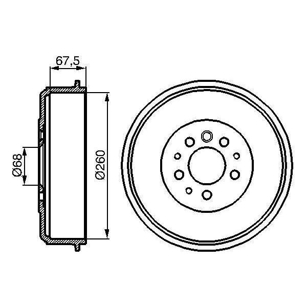 Bosch 0 986 477 046 - Oe 701 609 617 Tamburo Del Freno Per T4-image