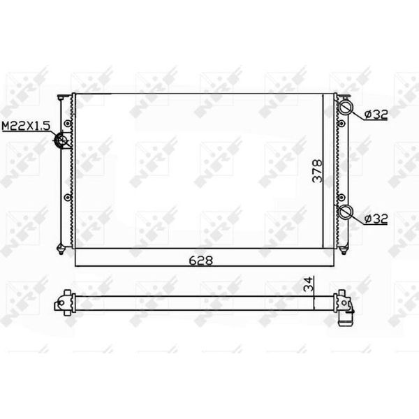 Nrf 54693 - Oe 1H0121253AE Radiatore, Raffreddamento Motore Per Golf Iii (1H), Golf Cabriolet (1E), Vento (1H)-image