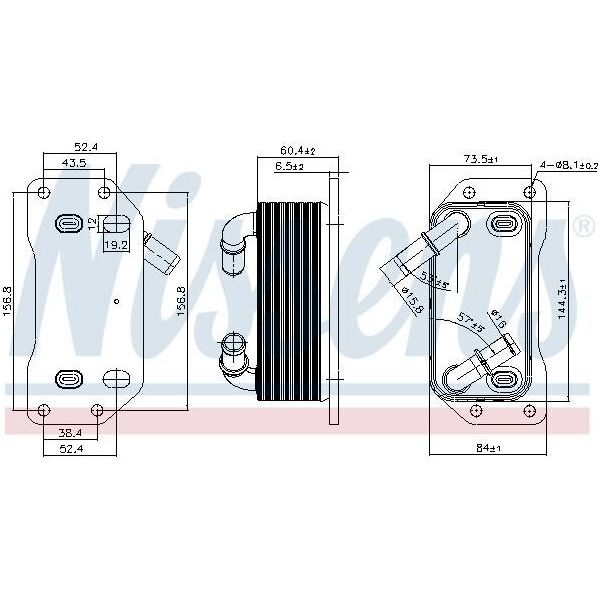 Nissens 91254 - Radiatore Olio Oe 31358936 Per S60 Ii (134), XC70 Ii (136), XC60 (156), XC40 (536), V70 Iii (135), V60 I (155, 157), S80 Ii (124), V40 (525, 526), S90 Ii (234)-image