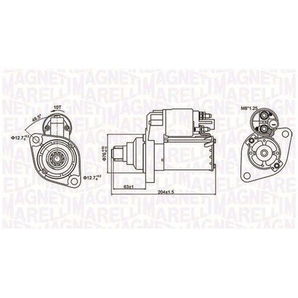 Magneti Marelli 063721347010 - Motorino Di Avviamento, Starter Per A1 (8X), A3 (8P), Tt (8J), Q3 (8U), Toledo Iii (5P2), Leon (1P1), Leon (1M1), Ibiza (6L), Altea (5P), Yeti (5L), Roomster (5J), Octavia Ii (1Z)-image
