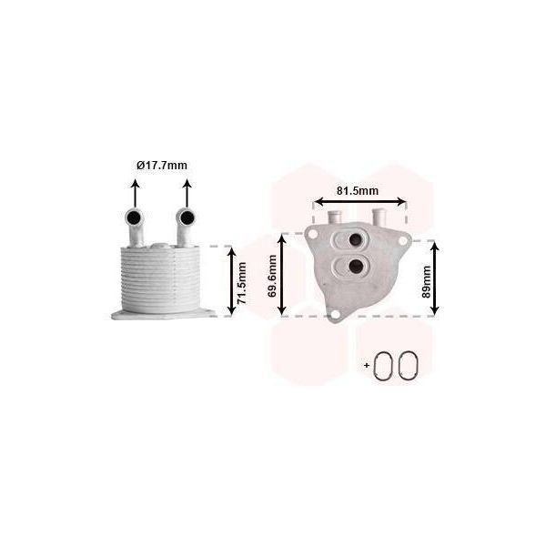 Van Wezel 59013711 - Radiatore Olio Oe 31437022 Per S60 Ii (134), V40 (525, 526), V60 I (155, 157), XC40 (536), XC60 (156)-image