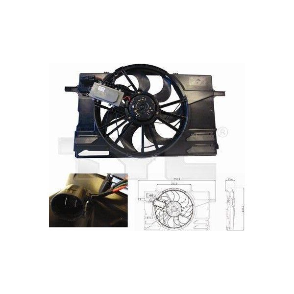 Tyc 838-0007 - Ventola Radiatore Oe 30671060 Per V50 (545), C30 (533), C70 Ii Cabriolet (542), S40 Ii (544)-image