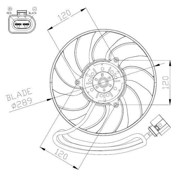 Nrf 47946 - Ventola Radiatore Oe 7H0959455D Per T5-image