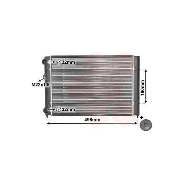 Van Wezel 58002028 - Oe 6N0121253 Radiatore, Raffreddamento Motore Per Golf Iii (1H), Vento (1H)-image