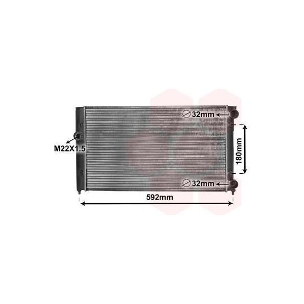 Van Wezel 58002099 - Oe 1H0121253R Radiatore, Raffreddamento Motore Per Golf Iii (1H), Golf Cabriolet (1E), Vento (1H)-image