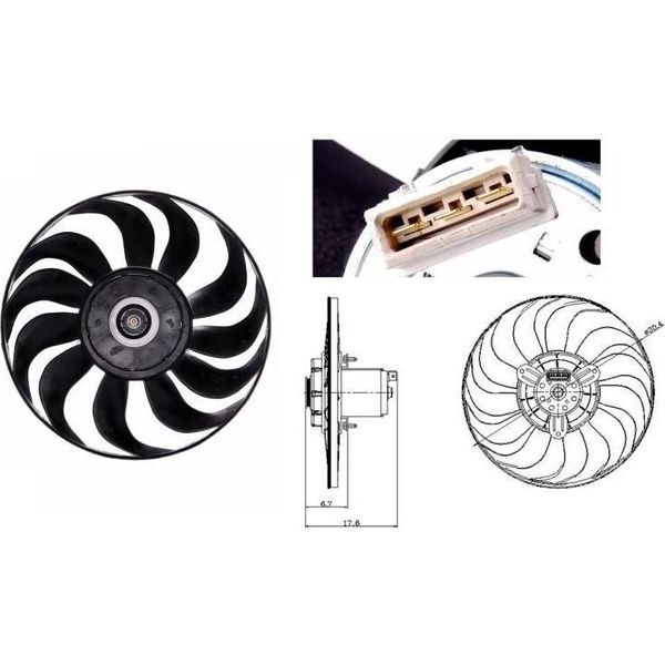 Nrf 47641 - Ventola Radiatore Oe 1H0959455AD Per Golf Iii (1H), Golf Cabriolet (1E), Vento (1H)-image