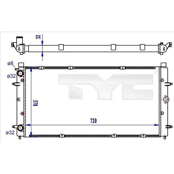 Tyc 737-0059-R - Oe 701121253D Radiatore, Raffreddamento Motore Per T4-image