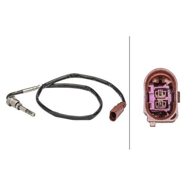 Hella 6PT 358 181-011 - Oe 03L906088BA Sensore Temperatura Gas Di Scarico Per Tiguan (5N)-image