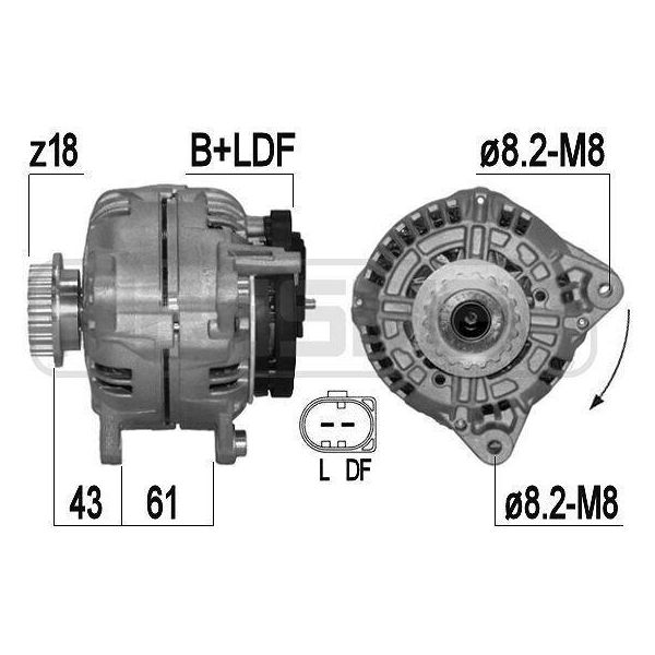 Era 210929A - Alternatore Oe 070 903 024 Per T5, Touareg (7L)-image
