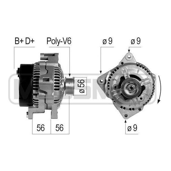 Era 210181A - Alternatore Oe 3523420 Per S70 (874), V40 (645), V70 I (875, 876), C70 I (872, 873), S40 I (644)-image