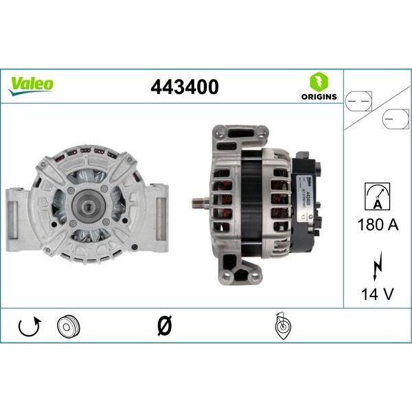 Valeo 443400 - Alternatore Oe 6G9N 10300 Ma Per C70 Ii Cabriolet (542), S60 Ii (134), S80 Ii (124), V60 I (155, 157), V70 Iii (135), XC60 (156), XC70 Ii (136), XC90 I (275)-image