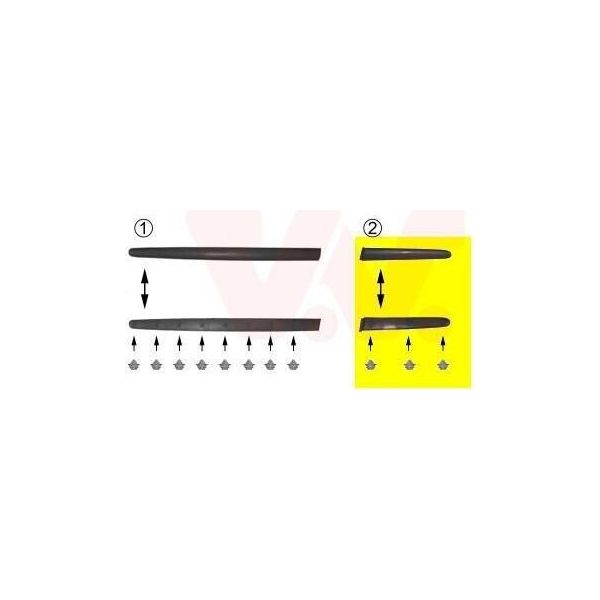 Van Wezel Listello Di Protezione Laterale Posteriore Destro 4028430 Adatto Per Peugeot 206 Hatchback (2A/C) 206 Cc (2D)-image