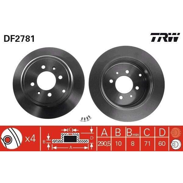 Trw DF2781 - Disco Freno Oe 4246 T6 Per 406-image