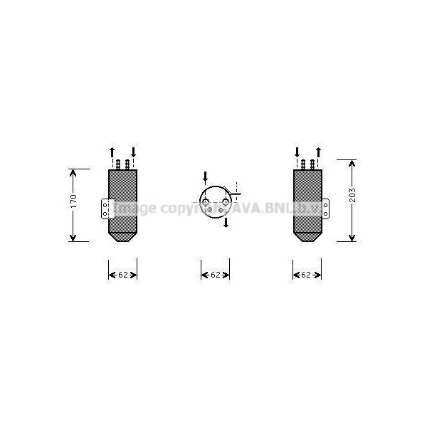 Prasco PED020 - Essiccatore Aria Condizionata Oe 6455CL Per 206 Cc (2D), 206 (2A/C), 206 (2E/K), 206 Sw (2E/K), 206 Van, 206+-image