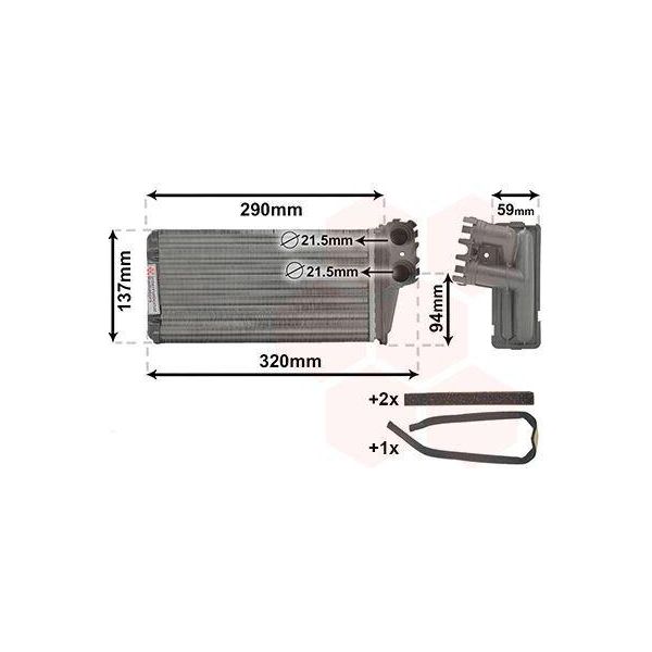 Van Wezel 40006227 - Oe 6448K3 Scambiatore Di Calore, Riscaldatore Per 307, 307 Cc (3B), 307 Sw (3H)-image