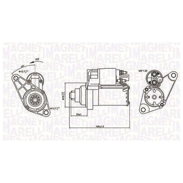 Magneti Marelli 063721330010 - Motorino Di Avviamento, Starter Per A1 (8X), Toledo Iv (KG3), Toledo Iii (5P2), Leon (1P1), Ibiza (6J, 6P), Altea (5P), Octavia Ii (1Z), Rapid (Nh), Roomster (5J), Fabia Ii (54), Fabia I (6Y)-image
