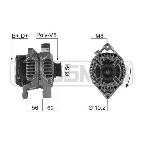 Era 210227A - Alternatore Oe R1 530 024 Per Astra G, Astra H, Combo, Combo Tour, Corsa C (X01), Meriva (X03), Signum (Z03), Speedster (E01), Tigra Twintop (X04), Vectra C (Z02), Zafira B, Zafira A-image