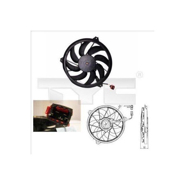 Tyc 826-0004 - Ventola Radiatore Oe 1253C9 Per 206 Cc (2D), 206 (2A/C), 206 (2E/K), 206 Sw (2E/K), 206+-image