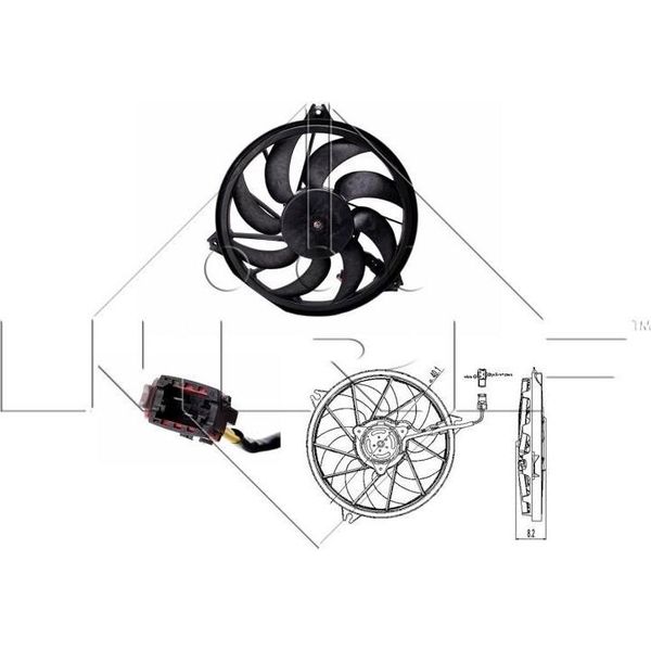 Nrf 47323 - Ventola Radiatore Oe 1253C5 Per 206 (2A/C), 206 (2E/K), 206 Sw (2E/K), 206 Van, 206 Cc (2D)-image