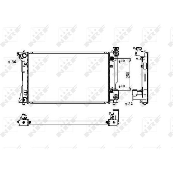 Nrf 53395 - Radiatore Oe 164000H120, Raffreddamento Motore Per Avensis (T25)-image
