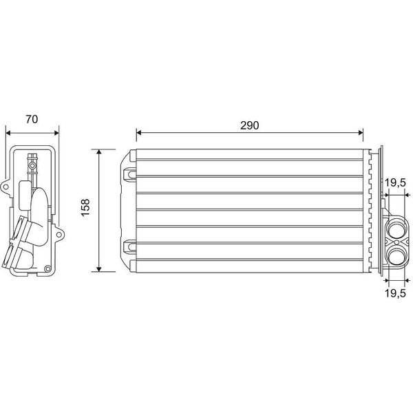 Valeo 812212 - Scambiatore Di Calore Oe 6448 J6, Riscaldatore Per 607 (9D, 9U)-image