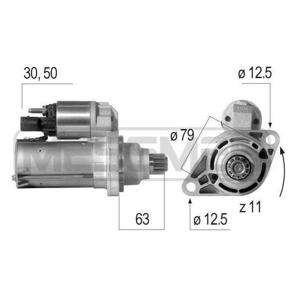 Era 220598 - Oe 0AM 911 021 Motorino Di Avviamento, Starter Per A1 (8X), A3 (8P), A3 (8V), Tt (8J), Toledo Iv (KG3), Altea (5P), Ibiza (6J, 6P), Leon (5F), Octavia Iii (5E), Fabia Ii (54), Octavia Ii (1Z), Rapid (Nh), Roomster (5J), Superb Ii (3T), Superb Iii (3V), Yeti (5L), Maggiolino (5C), Cc (358), Golf Plus (5M), Golf Sportsvan (AM1, AN1), Golf Vi, Golf Vii, Jetta Iii (1K2), Jetta Iv, Passat-image