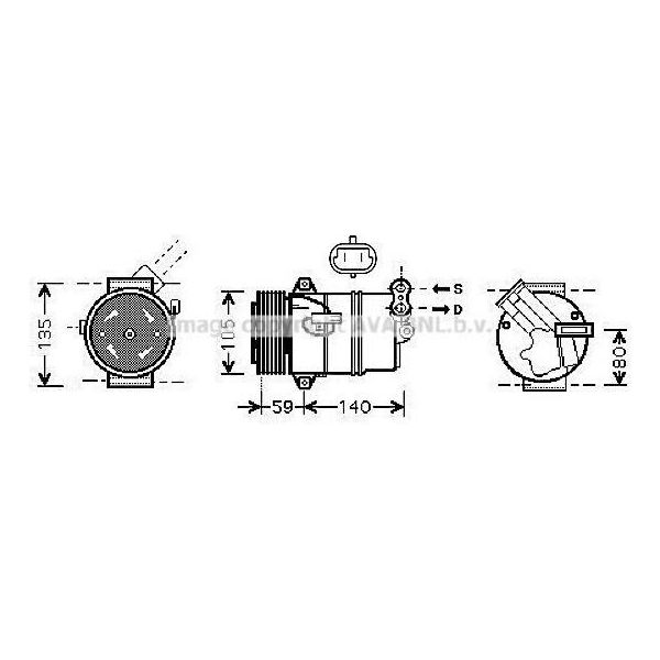 Prasco OLK446 - Compressore Aria Condizionata Oe 13124752 Per Astra H-image