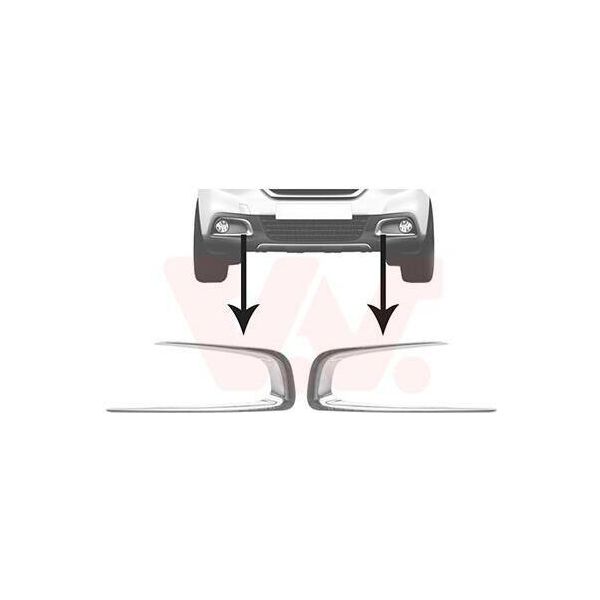 Van Wezel Set Di Modanature / Protezione Paraurti Anteriore Sinistro Destro 4075598 Adatto A Peugeot 2008 Estate (Cu)-image