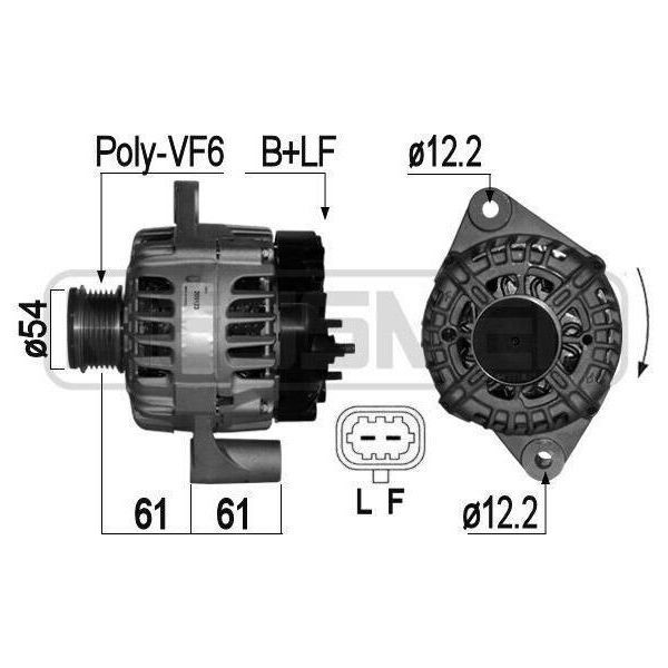 Era 209123A - Alternatore Oe 1204623 Per Malibu (V300), Cruze (J300), Zafira Tourer C, Insignia A (G09), Cascada (W13), Astra J-image