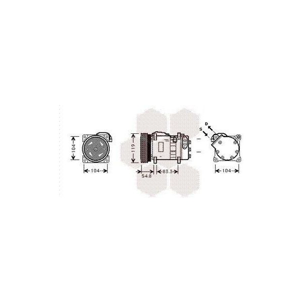 Van Wezel 5800K281 - Compressore Aria Condizionata Oe 7H0820805D Per T5-image