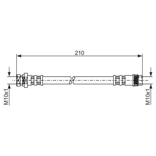 Bosch 1 987 476 044 - Tubo Freno Oe 46211 00QAB Per Espace Iv (Jk), Megane Ii, Scenic Ii, Laguna Iii, Laguna Ii, Kangoo (Fc), Kangoo (Kc), Grand Scenic Ii (Jm)-image