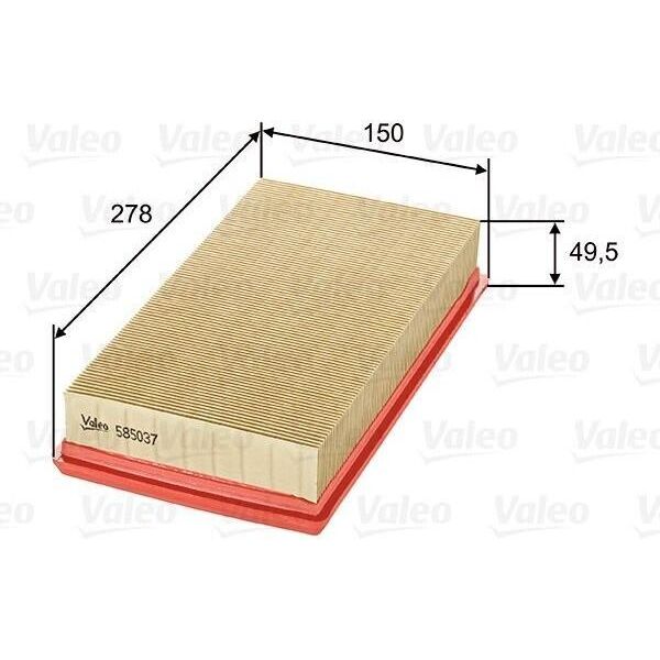 Valeo 585037 - Filtro Aria Oe 1654600Q0L Per Clio Ii, Kangoo (Kc), Kangoo (Fc), Megane I, Megane Scenic-image